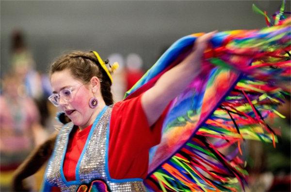 Annabelle Wilson dances during the 23rd "Celebrating All Walks of Life" Pow Wow.